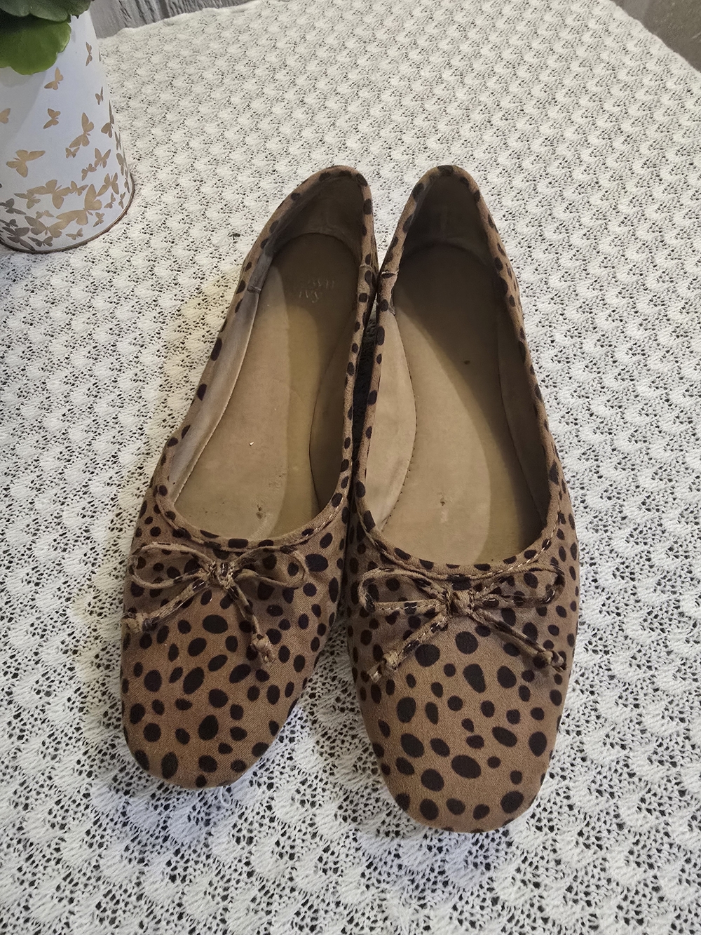 Nine West Leopard-Print Ballet Flats - Brown & Black